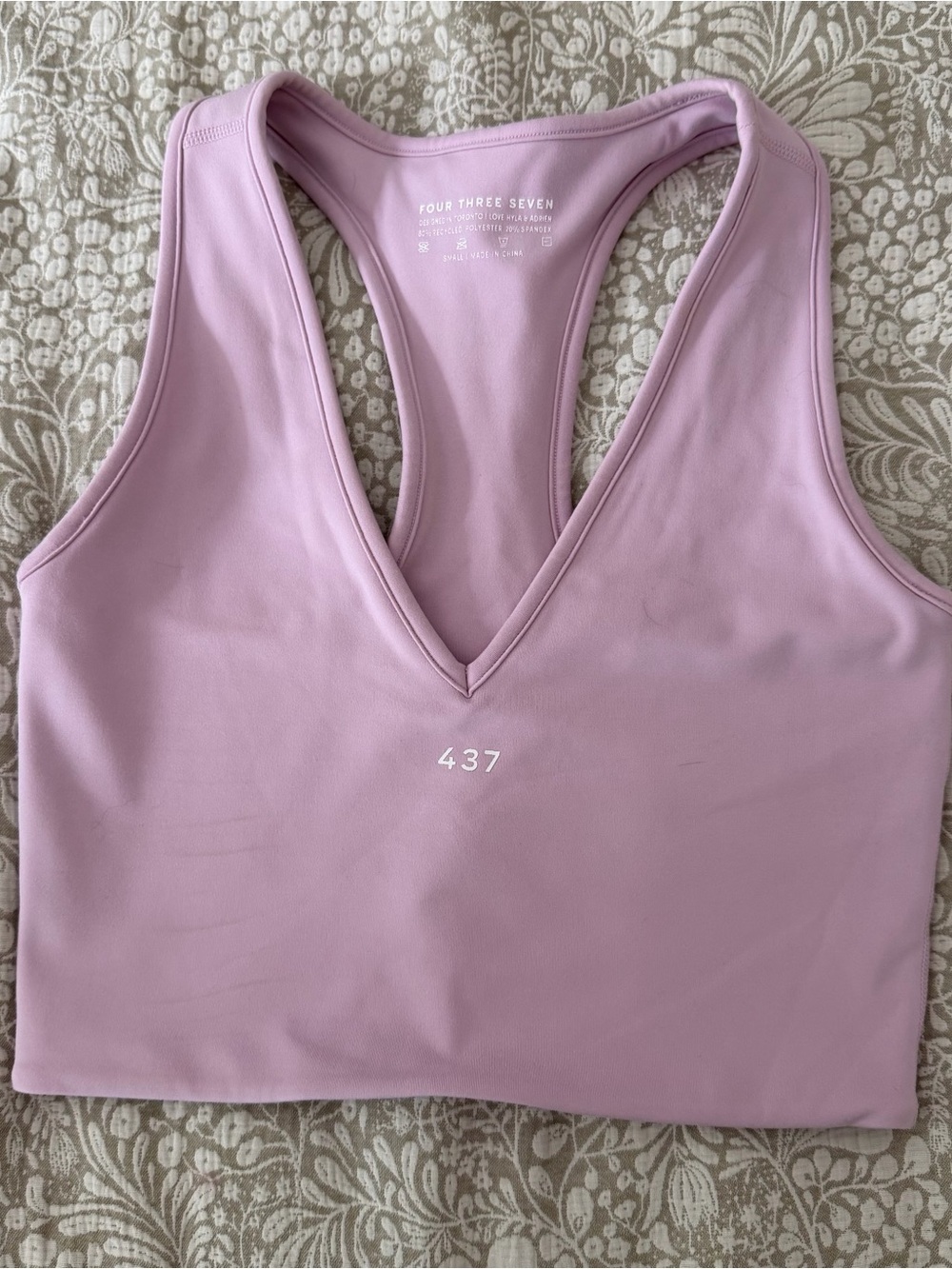 437 V-Neck Racerback Crop Tank - Lavender Pink